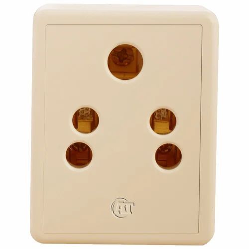 5 Pin Multi Plug Socket - Pvc Material, Rated Voltage 240 Volt | Light Brown Color, Industrial Application, 1 Year Warranty, Durable Design, Fine Finishing