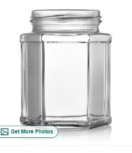 500ml Hexagonal Glass Jar - Glass Material, 500ml Size, Transparent Color | Lightweight Design, Industrial Use for Beverages