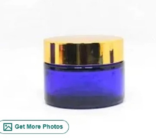 50g Golden Cap Blue Glass Jar