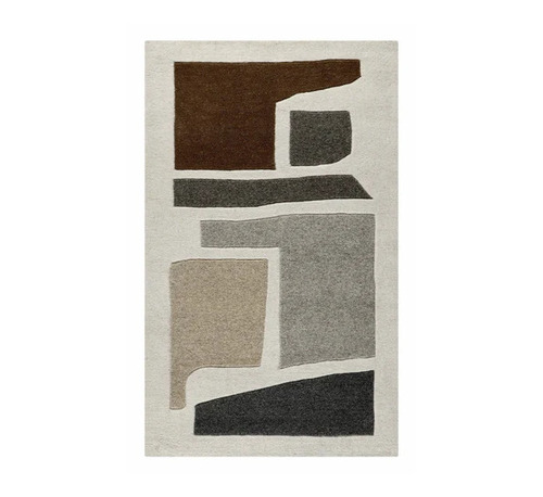 Wool Shaggy Rectangular Hand Tufted Rug - 12 mm Thick, Brown and Black Color | Anti-Slip, Washable, Low Shrinkage