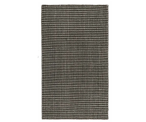 Black Wool Hand Tufted Rectangular Rug - 8.5 mm Thickness, Low Shrinkage Feature, Anti-Slip, Hand and Machine Washable, Decorative for Home and Hotel