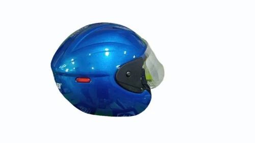 Blue Open Face Motorcycle Helmets - Plastic Material, Sizes S/M/L, Very Good Quality | Durable Design, Fine Finish, Perfect for Bike Riding, 1 Year Warranty