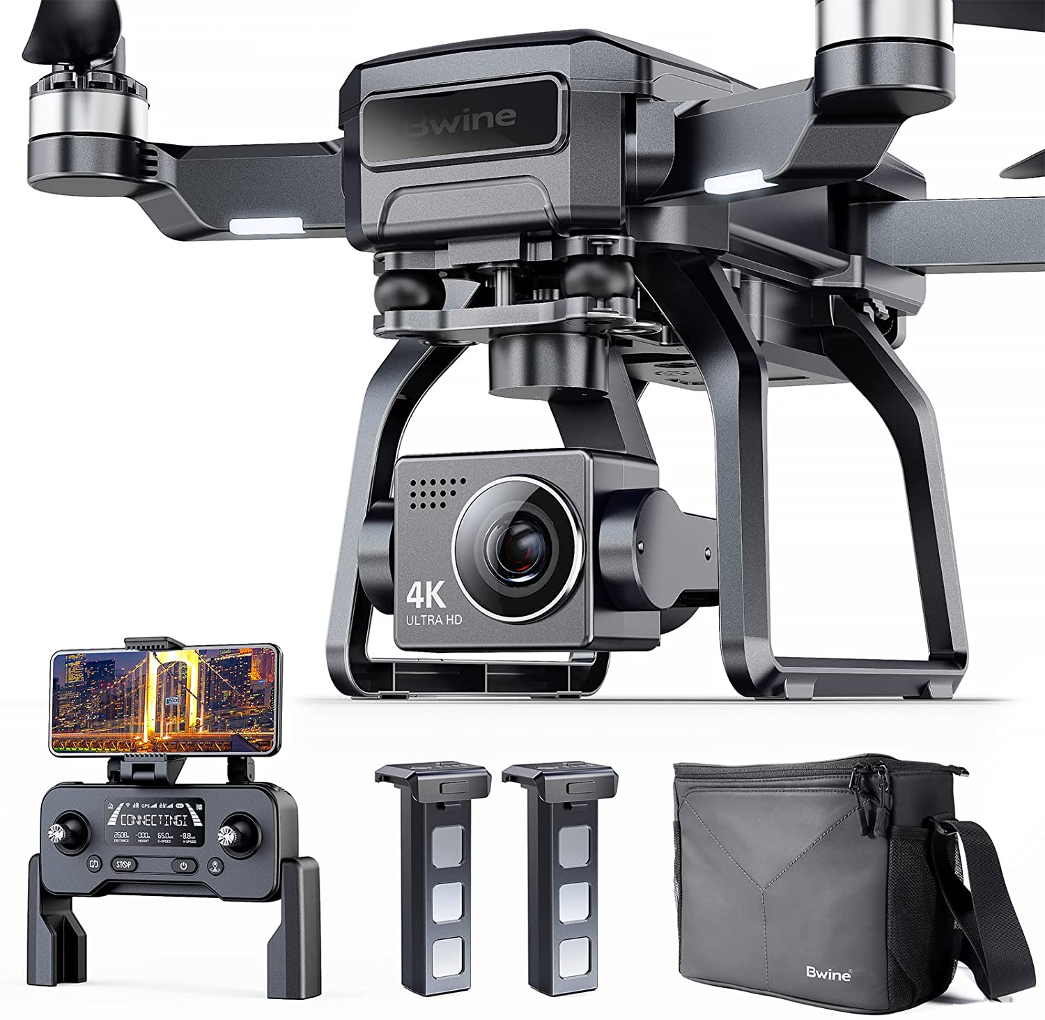 Bwine F7 GPS Drones with Camera for Adults 4K Night Vision, 3-Aix