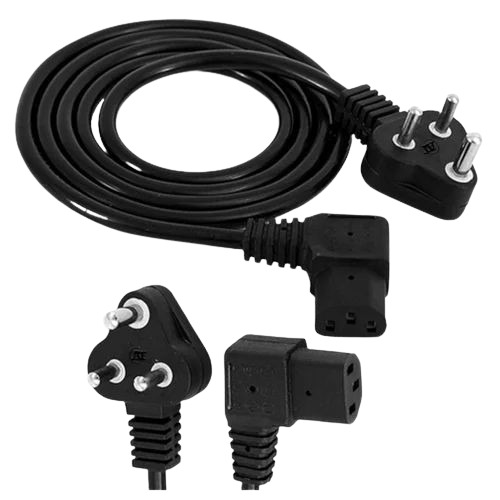 Computer Power Cable - PVC Material, 1 Meter Length, Black Color | Electric Power Source, Durable Design, Fine Finishing