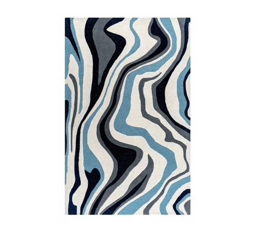 Hand Tufted Wool Rug - Rectangular Shape, 6 mm Thickness | White, Gray and Black, Anti-Slip, Washable, Low Shrinkage