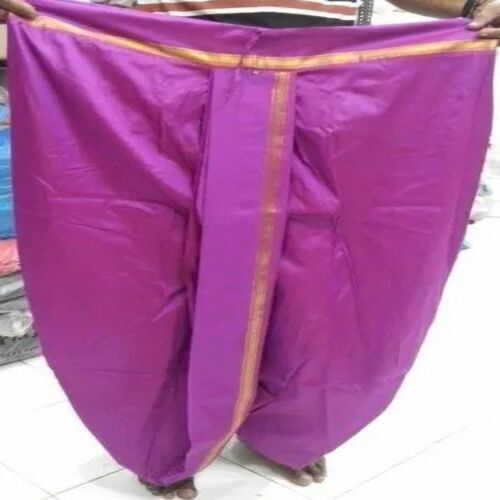 Dhoti - Cotton Material, Customized Size, Multicolor Design | Comfortable, Anti-wrinkle, Plain Pattern