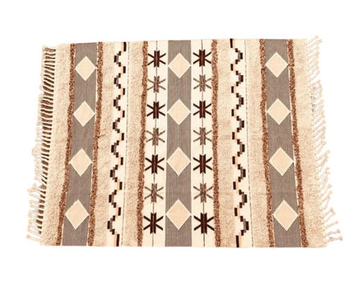 Geometric Shag Cotton Floor Rug