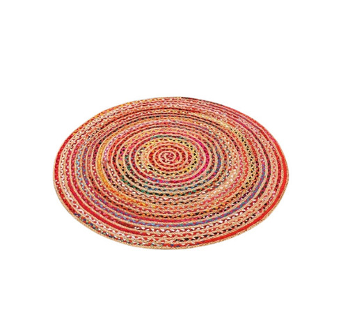 Handmade Cotton Floor Carpet - Round Shape, Abstract Design | Stain Resistant, Easy to Clean, Non-Slip, Customizable Colors and Sizes, Perfect for Home and Hotel Decor