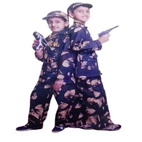Kids Army Dress - Cotton Full Sleeves, Printed Design , Easily Washable & Customizable Size