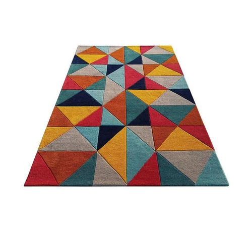 Modern Hand-Tufted Woolen Floor Carpet - 2x6 Feet, Multicolor | Stain Resistant, Handmade, 25 mm Thickness, 1 Inch Pile Height, Ideal for Home and Hotel