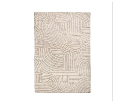 Wool Hand Tufted Rectangular Rug - 10 mm Thickness, Off White Color, Anti Slip Feature, Low Shrinkage, Hand Washable & Machine Cleanable, Suitable for Decorative Use in Home and Hotel