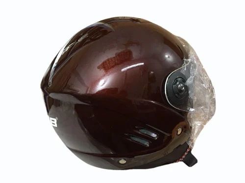 Open Face Helmet - Fine Finished, Durable Plastic | Size S,M,L, Maroon Color, Lightweight 900g