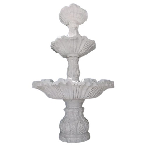 Outdoor White Marble Fountain