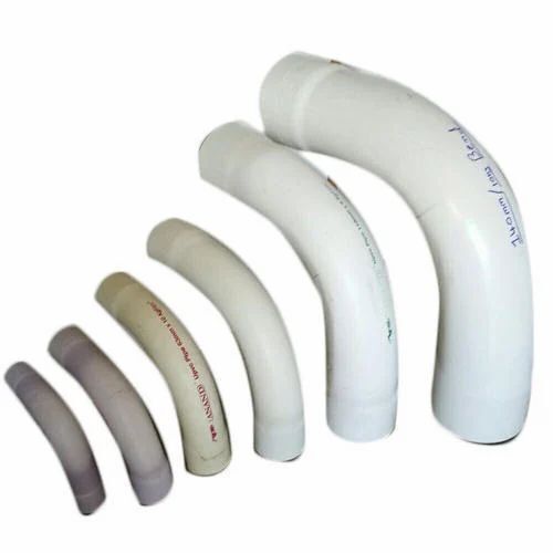 PVC Pipe Fabricated Bend - 20mm to 200mm Diameter Round Shape | White Color Customizable Size Durable PVC Material