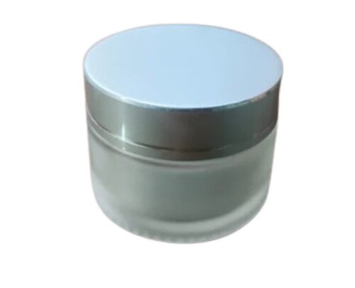 Silver Frosted Glass Jar 100 Gm