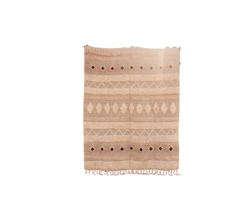 Wool Floor Shag Rug - New Corrosion Resistant, Low Shrinkage , Multicolor, Anti-Slip, Hand Washable, Embroidered Boho Pattern, Suitable for Beach, Home and Hotel Use