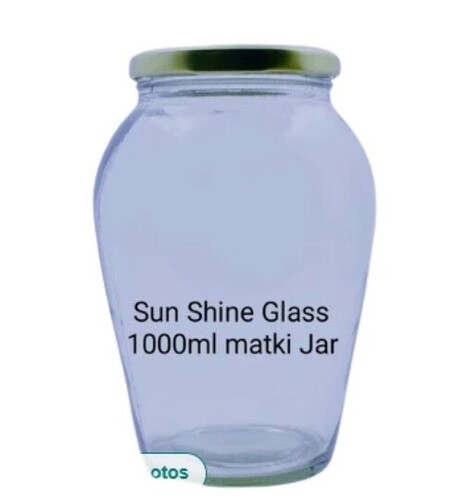 Glass Matki Jar - 1000ml Size, Transparent Glass, Crack Resistant Material | Ideal For Beverage Use