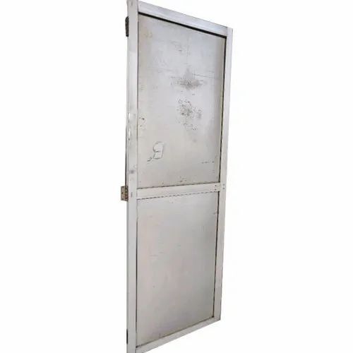 Aluminum Hinged Door - 12mm Thickness, Silver Finish | Durable Plain Design, Fine Finished Surface