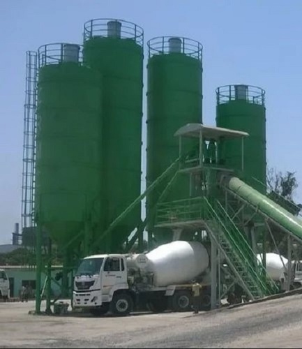 Cement Storage Silo - Steel, 3400 MM, Customized Color | 60 Ton, 100 Ton, 150 Ton Capacity, Manual Automation, Cylindrical Bottom, Coated Finish