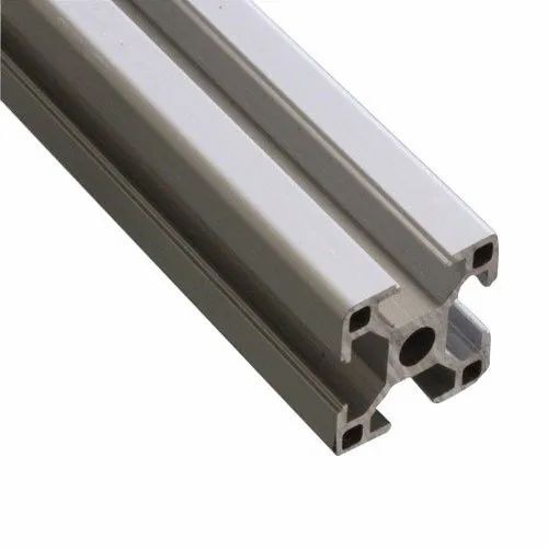 Extruded Aluminium Profile - Durable Aluminium, Customized Size, Silver Color | Fine Finished, Plain Pattern, Solid Hardness, Powder Coated Surface