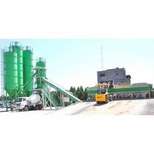 Fully Automatic Concrete Batching Plant - PLC/SCADA Control System, Non Portable Design, Gray Color, High Efficiency, Electric Power Source