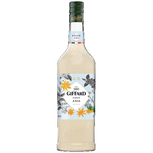 Giffard Anise Syrup - 1000ml Opaque Milky White Liquid | Intense Flavor for Mocktails and Cooking, High-Quality Ingredients, Long Shelf Life, No Artificial Additives