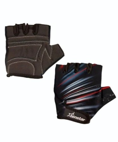 Gym Gloves Force - PU Material, Free Size, Black Color | Breathable, Flexible, Stylish & Comfortable Design for Gym and Sports Use