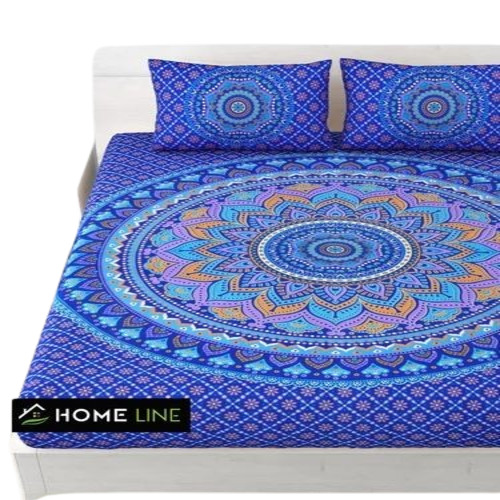Jaipuri Cotton King Size Bed Sheets - Organic Cotton, King Size, Multicolor | Machine Made, Washable, Plain Dyed Pattern