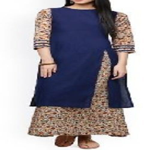 Ladies Designer Kurti - Cotton, Customized Size, Multicolor Printed 3/4th Sleeve, Round Neck | Attractive Designs, Machine Washable, Perfect For Summer