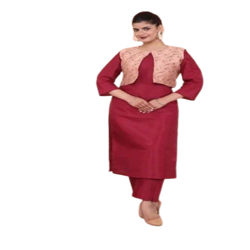 Ladies Kurti Pant Set - Cotton Full Length, Multicolor Printed Design | Customized Size, Comfortable Fit