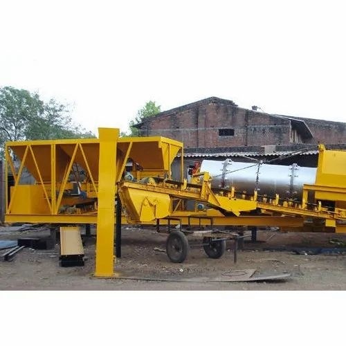 Mobile Hot Mix Plant - 35 to 160 Ton per Hour Capacity, Automatic Mild Steel, Electric Drive, Multiple Color Options