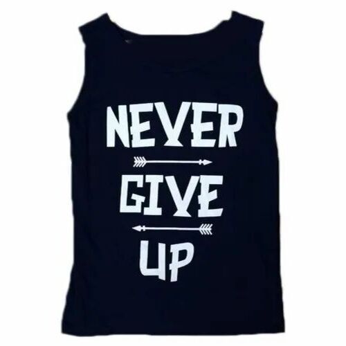Navy Blue And White Cotton Vest - Cotton, Sizes S-XXL, Color Navy Blue and White, Sleeveless, Printed Design | Customized Fit Available