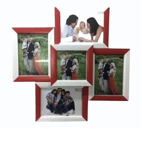 Photo Frame Collage - Solid Wood, 12 Inches x 20 mm Thickness, Multicolor | Wall Mounting, Indian Regional Style, Rectangle Shape