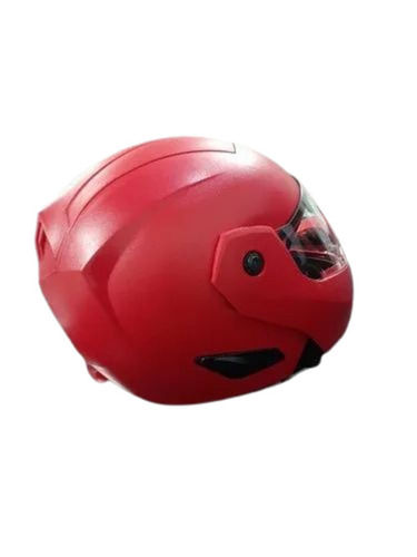 Red Full Face Bike Helmet - Plastic, Size S To XL | Durable, Fine Finished, Very Good Quality, Plain Design, 1 Year Warranty