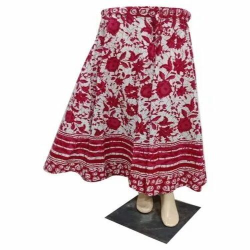 Rose Print Cotton Skirt