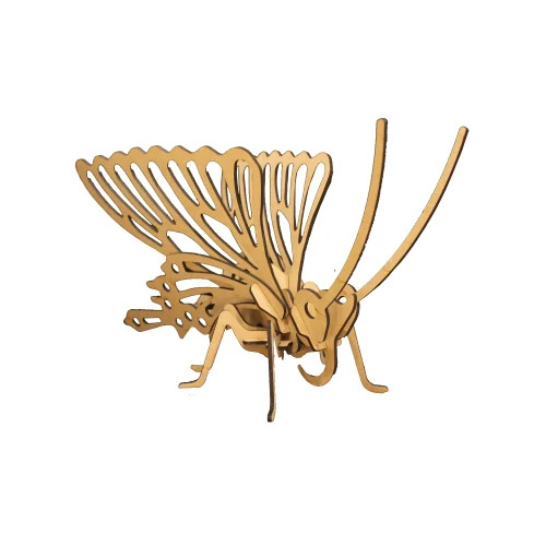 Wooden 3d Puzzle Butterfly - Wood Material, Brown Color | Enhances Memory Skills, Cognitive Development, And Logical Thinking