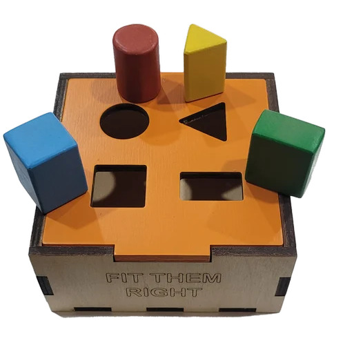Wooden Shape Sorter - Wooden | Age: 0-3 Years, Language: Hindi, Skill Type: Concentration, Ideal for Home Play