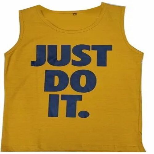 Yellow And Blue Cotton Vest