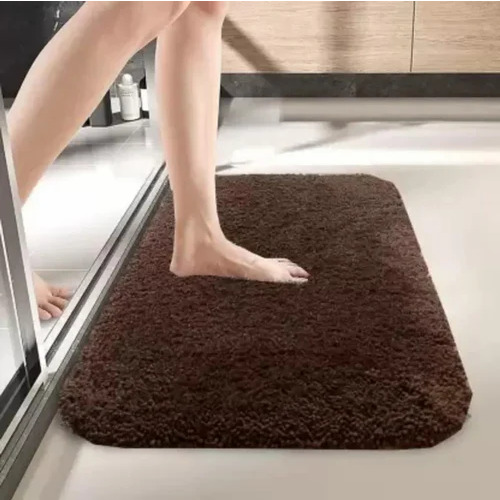 Microfiber Door Mat - Medium 40x60 cm, Brown | Anti Slip, Water Absorbing, Washable, Tufted