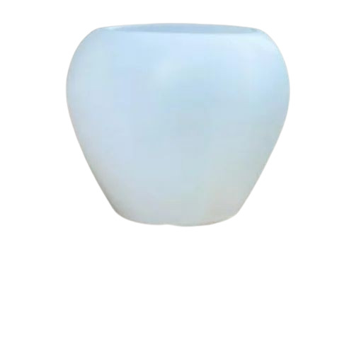 Apple Flower Pot - Plastic, 5 inches | White Color, Durable and Fine Finished Design for Garden Use, Plain Apple Shape