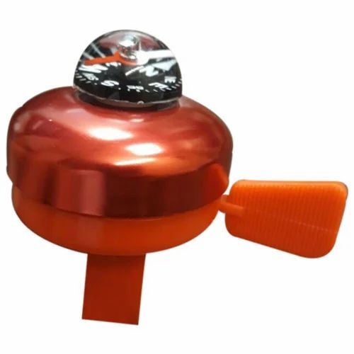Bicycle Mini Compass Gear Bell - Mild Steel Round Shape Red Color | Durable Design Fine Finished Extra Loud with Accurate Compass Directions