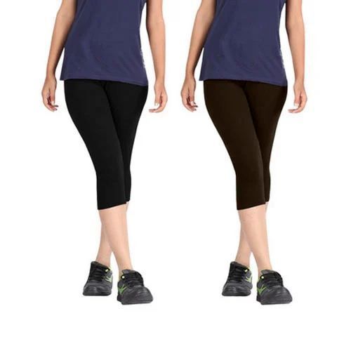 Stretchable Cotton Blend Capri - XS/XXS Size, Black Color | Elastic Waistband, Chic Patterns, Soft Fabric, Versatile for Casual and Dressy Wear, Perfect for Warm Weather