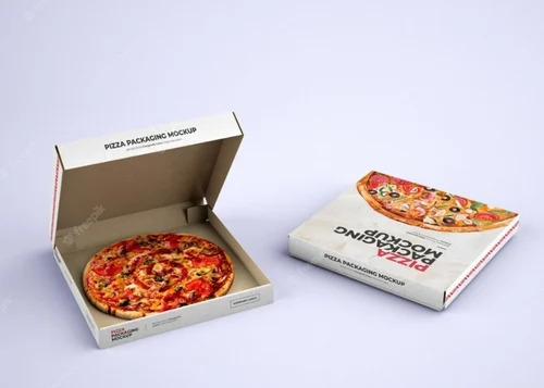 Corrugated Pizza Box - Durable Kraft Paper Rectangle Design | Eco-Friendly Packaging with Various Colors