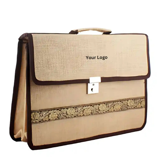 Eco Friendly Office Jute Bag - New, 2-5 Kg Capacity | Customized Design, Size, Color, Velcro Closure, Brown & Black Options, Eco-Friendly Material