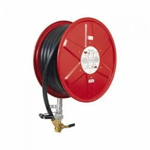 Fire Hose Reel - Durable Mild Steel With Fine Finish, 20-30 Meter Length, Red Color, Industrial Use | 1 Year Warranty, Wall Mounted Design