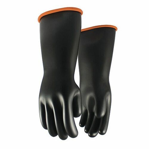 Leather Industrial Safety Gloves - Leather Coated, Size 11-15 Inches, Black | Durable and Comfortable, Plain Design for Industrial Use