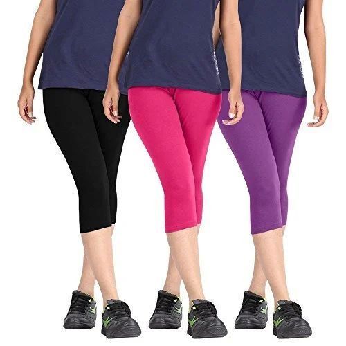 Lycra Womens Capri - Cotton Blend, XS & XXS Sizes, Variety of Colors | Stretchable Material, Elastic Waistband, Chic Patterns, Breathable, Anti-Wrinkle