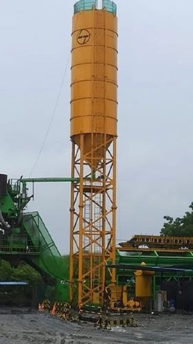 Micro Silica Silo - Mild Steel, 75 Feet Height, Customized Color | Industrial Use, Coated Finish, Cylindrical Bottom, 0-50 Ton Storage Capacity