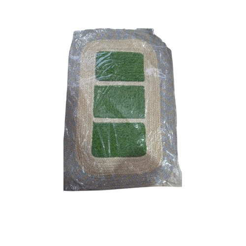 Mini Cotton Door Mat - Rectangle Shape, Green and Brown Color, Anti-Slip and Waterproof Features | Dirt, Chemical, and Shrink Resistance for Home and Hotel Use