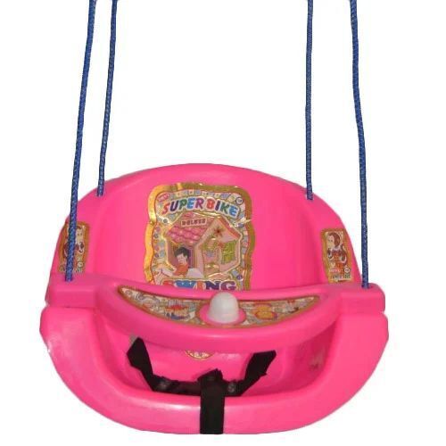 Pink Color Baby Wall Jhula - Plastic Material, Adjustable Height, Lightweight, Stylish Pink Design | Safety Straps, Durable Frame, Comfortable, Portable